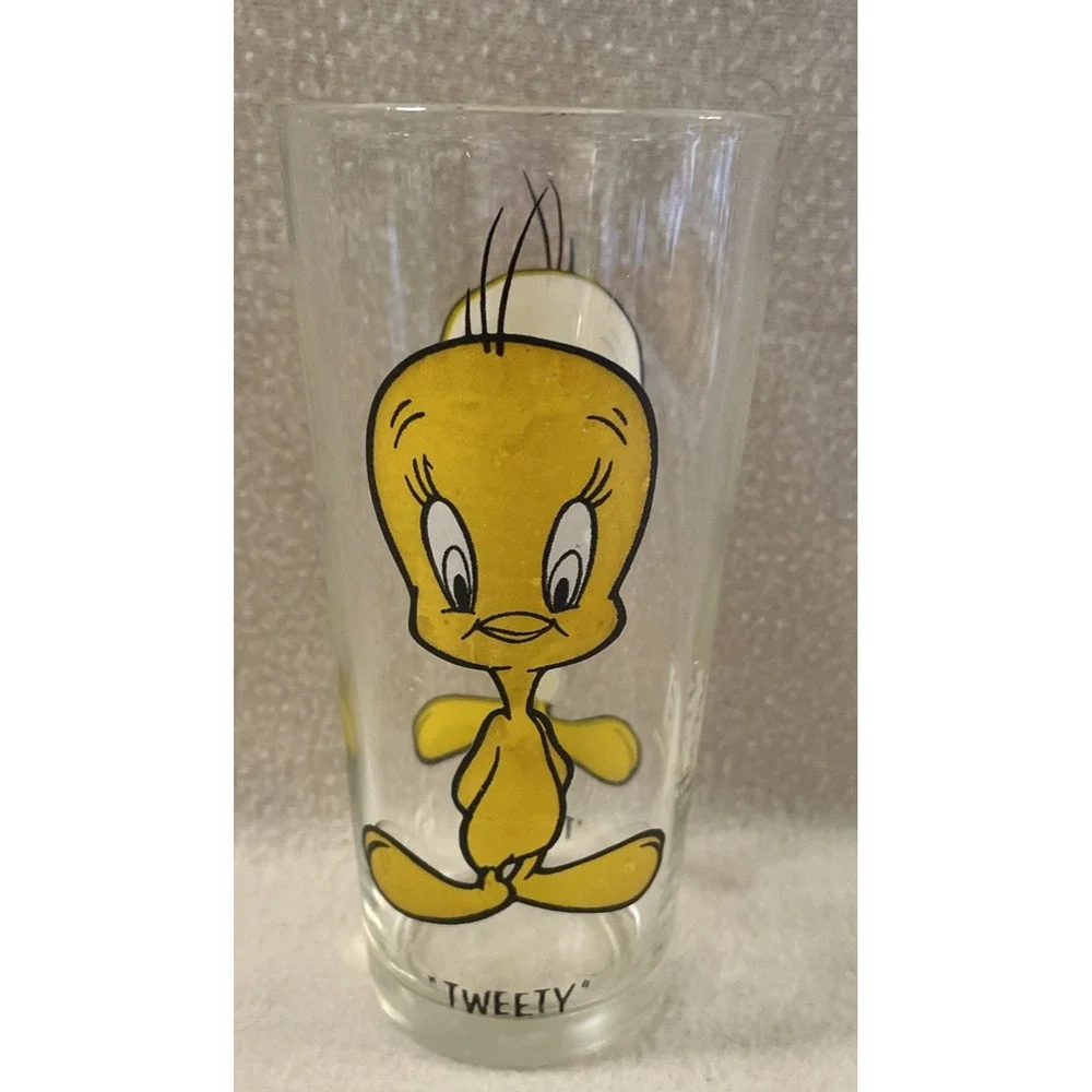 Tweety Bird 1973 PEPSI Cola Looney Tunes Water Glass Cup Vintage Restaurant